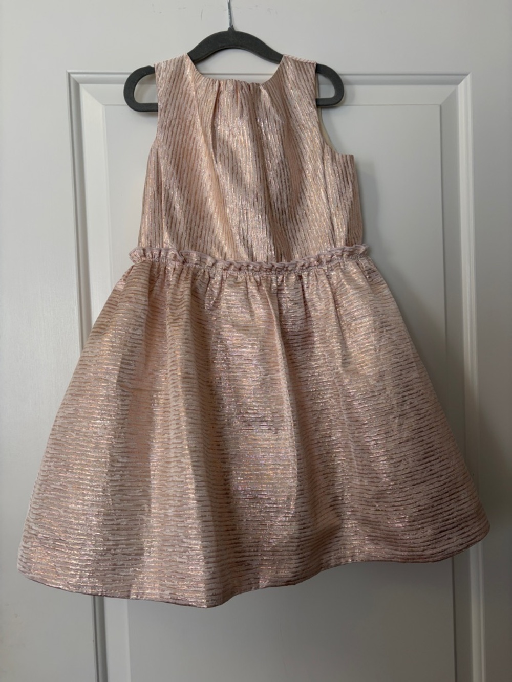 J Crew Crewcuts Girls Metallic Rose Gold Sleeveless Party Dress 7